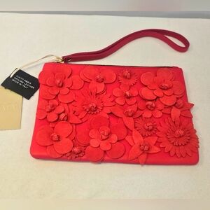 Punto Fibbia Leather Flower Wristlet (NWT) Made in Italy